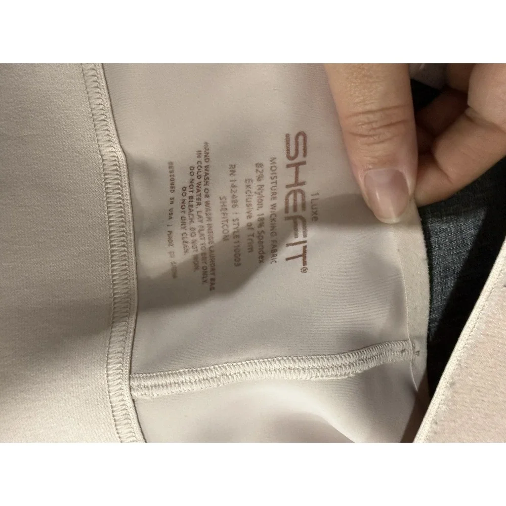 SHEFIT Flex Sports Bra 1Luxe Peach Marble Medium Impact Zip Front Adjustable